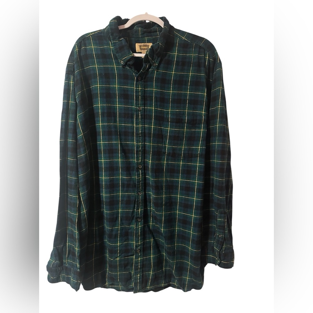 The Foundry Green plaid flannel long sleeve shirt men’s 3xl tall